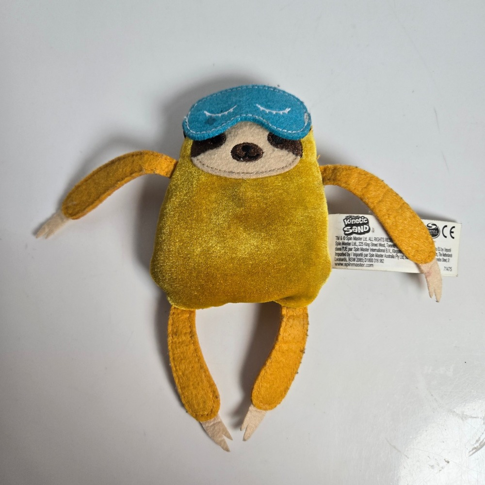 Kinetic Sand Squeez'meez Sloth Plush – Rare 6" Gold Sensory Fidget Stress Toy